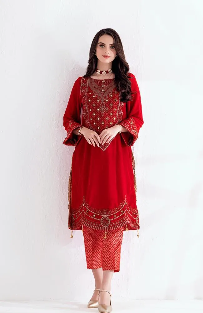 Al Zohaib Velveto Embroidered Velvet Shirt '21 – AZV-21-06