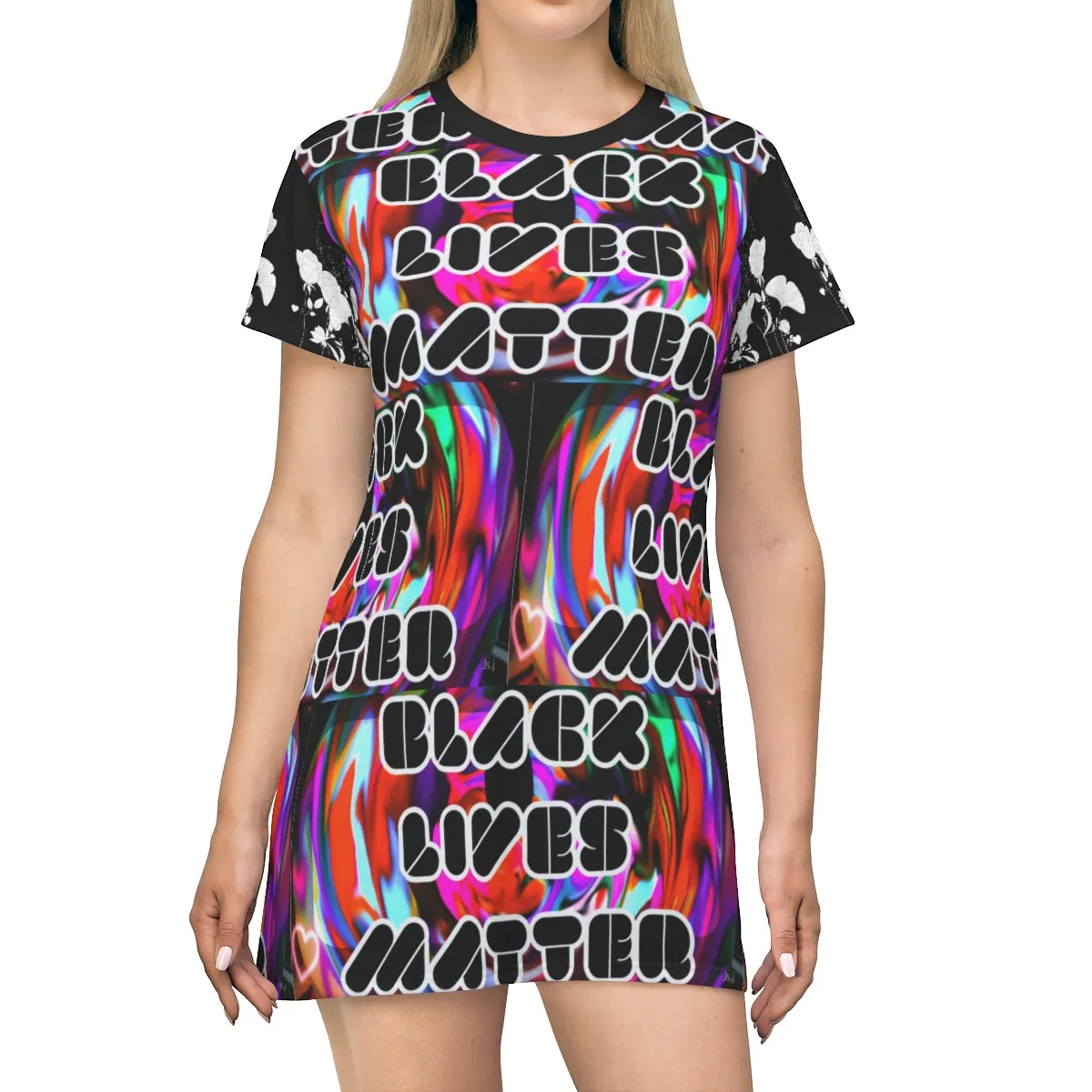 All Over Print T-Shirt Dress Black lives Matter