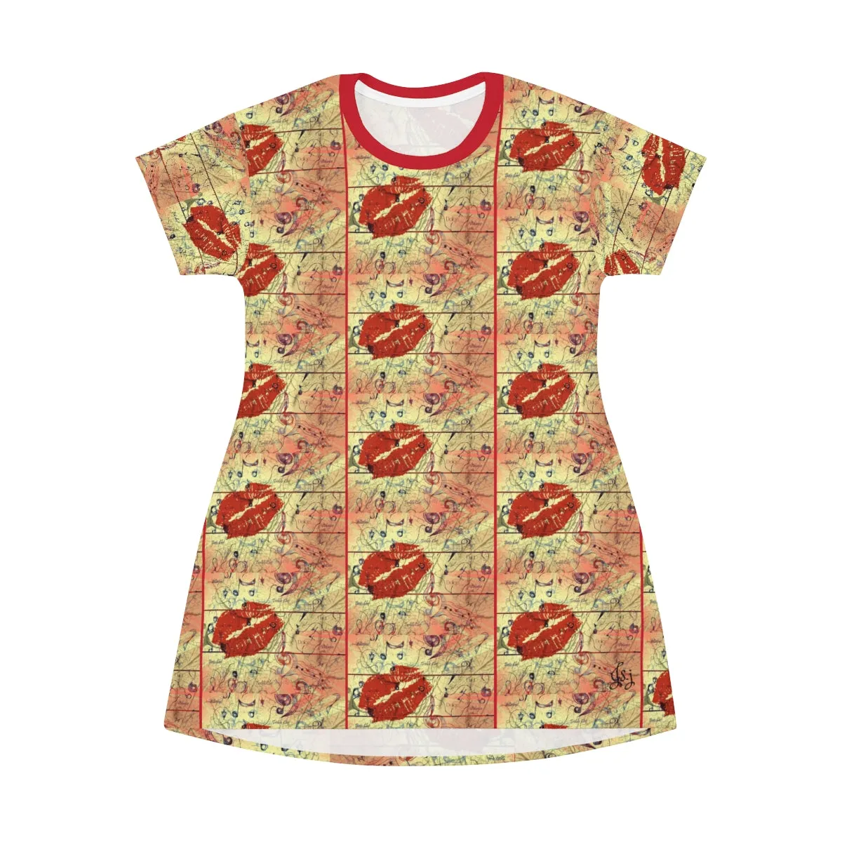 All Over Print T-Shirt Dress LOVE 4 MUSIC