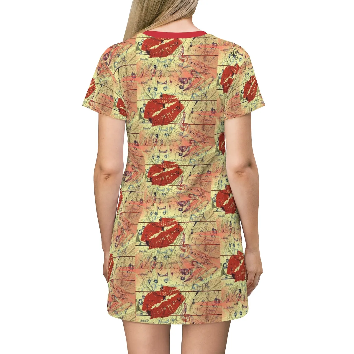 All Over Print T-Shirt Dress LOVE 4 MUSIC