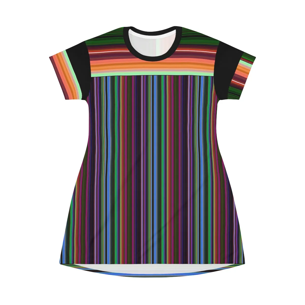 All Over Print T-Shirt Dress STRIPES