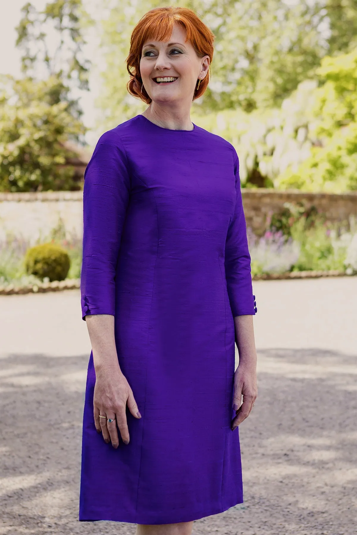 Bardot Dress in Deep Violet