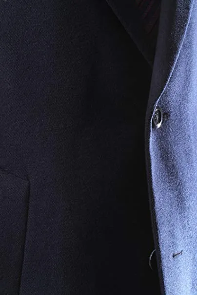 Caravelli Men's Poly/viscose/spandex Single Breasted 2 Button 3/4 Length Topcoat (42R 37.5" Length) Style L600912E in Navy 903 (free shipping)