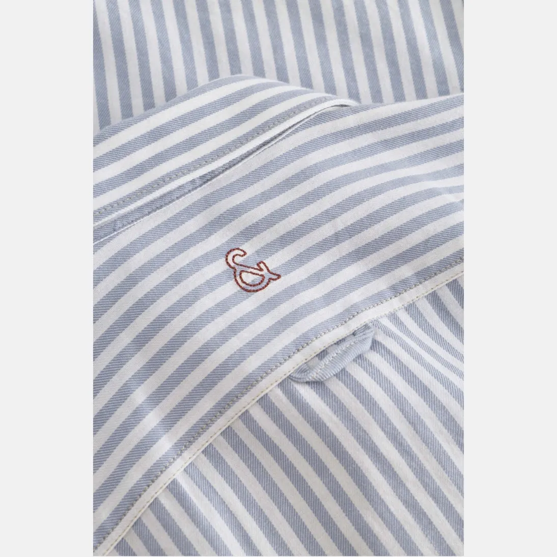 Colours And Sons Brushed Twill Striped Shirt Lake Stripes 9024-215