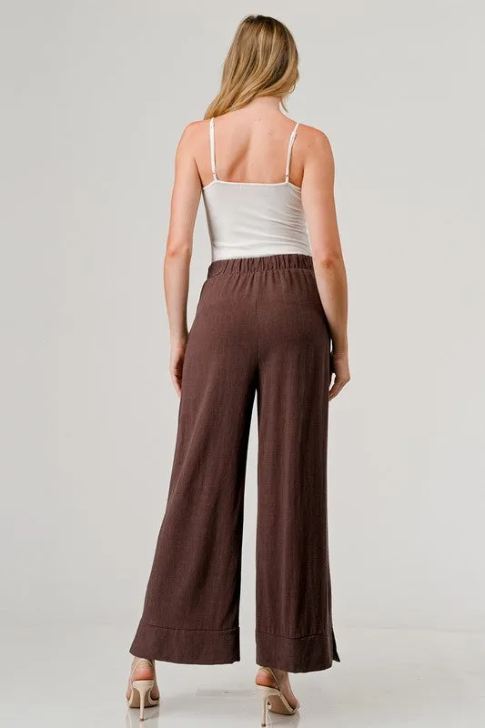 Cropped Wide Leg Linen Pant with Pockets!!