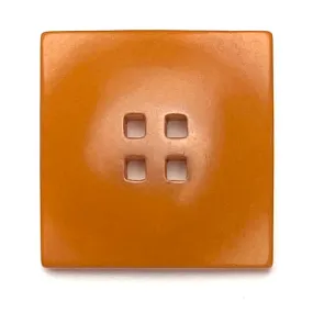 Dark Orange Square 11/16" Corozo Button, Five Squares Tagua Nut "Vegetable Ivory", 17mm   #SK-524