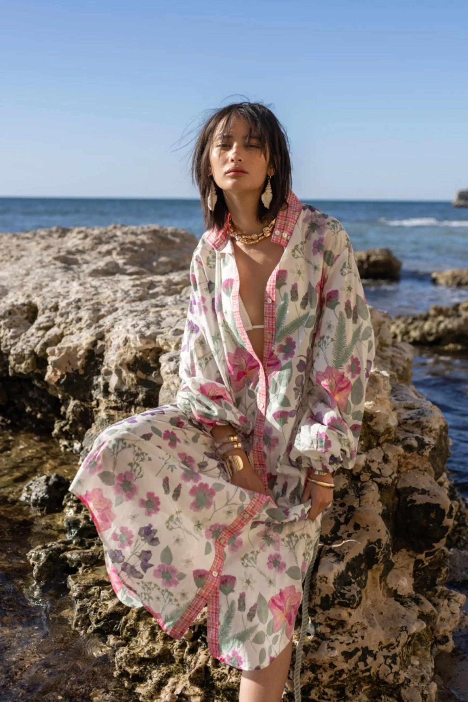 Foliage Shirt Dress | Pressed Flora