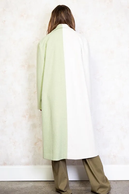 Half And Half Colorblock Coat