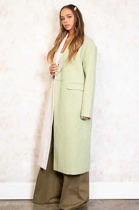 Half And Half Colorblock Coat