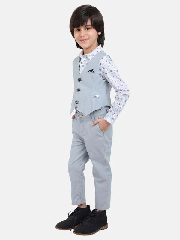 One Friday Light Blue Party Waist Coat