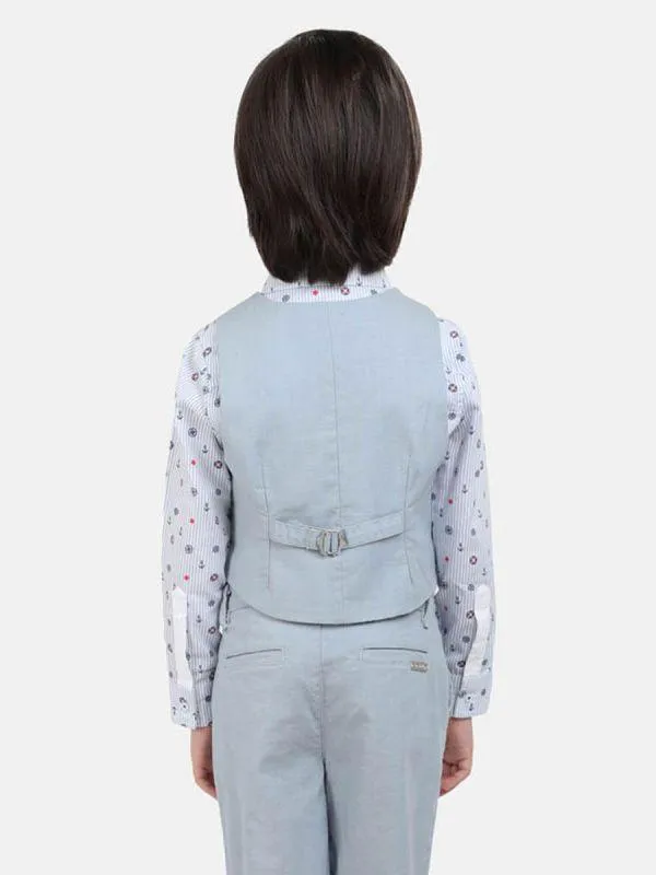 One Friday Light Blue Party Waist Coat