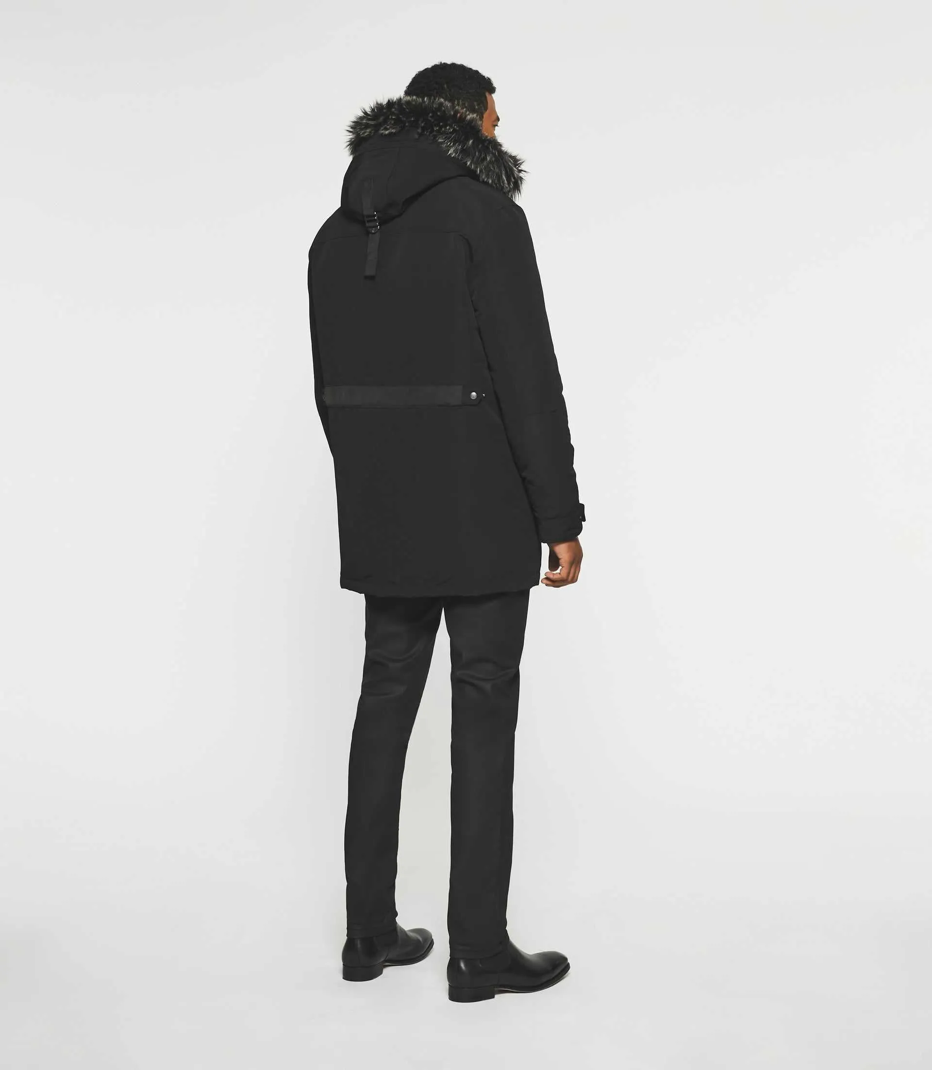 Parka longue à capuche noir MANOURY