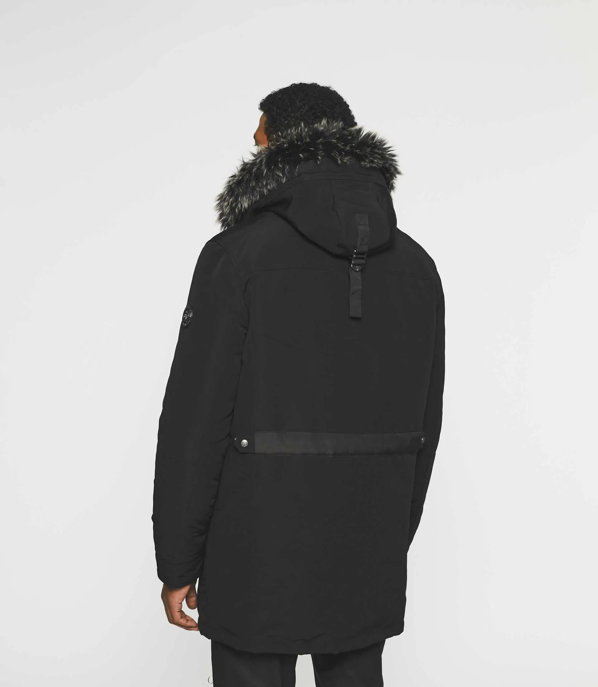 Parka longue à capuche noir MANOURY