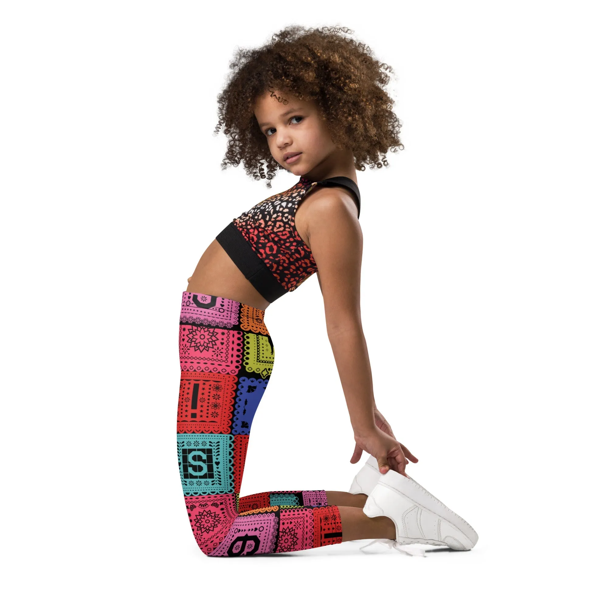 Poco Loco Papel Picado Kid's Leggings- Costume, Bounding, Cosplay