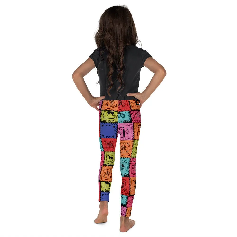 Poco Loco Papel Picado Kid's Leggings- Costume, Bounding, Cosplay