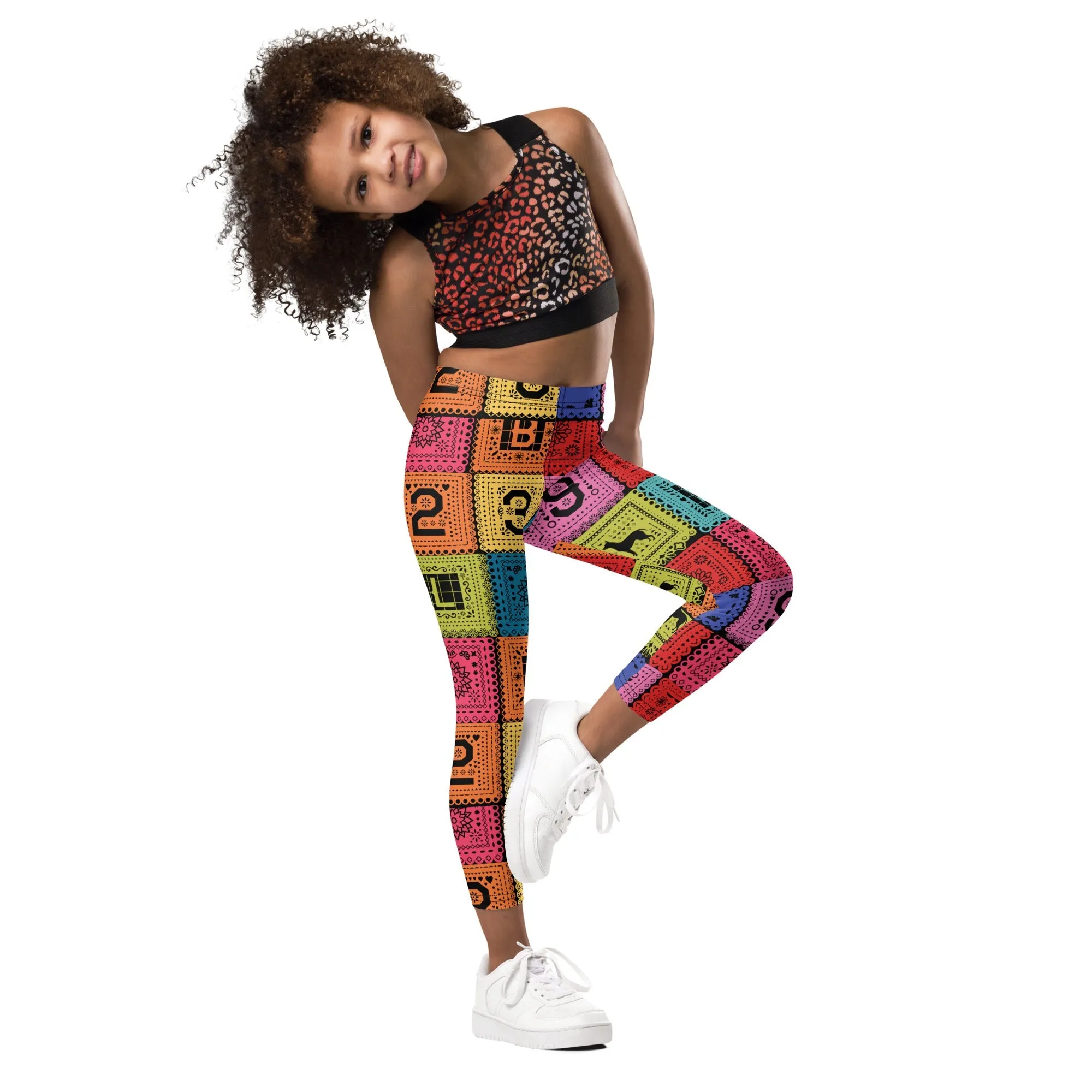 Poco Loco Papel Picado Kid's Leggings- Costume, Bounding, Cosplay