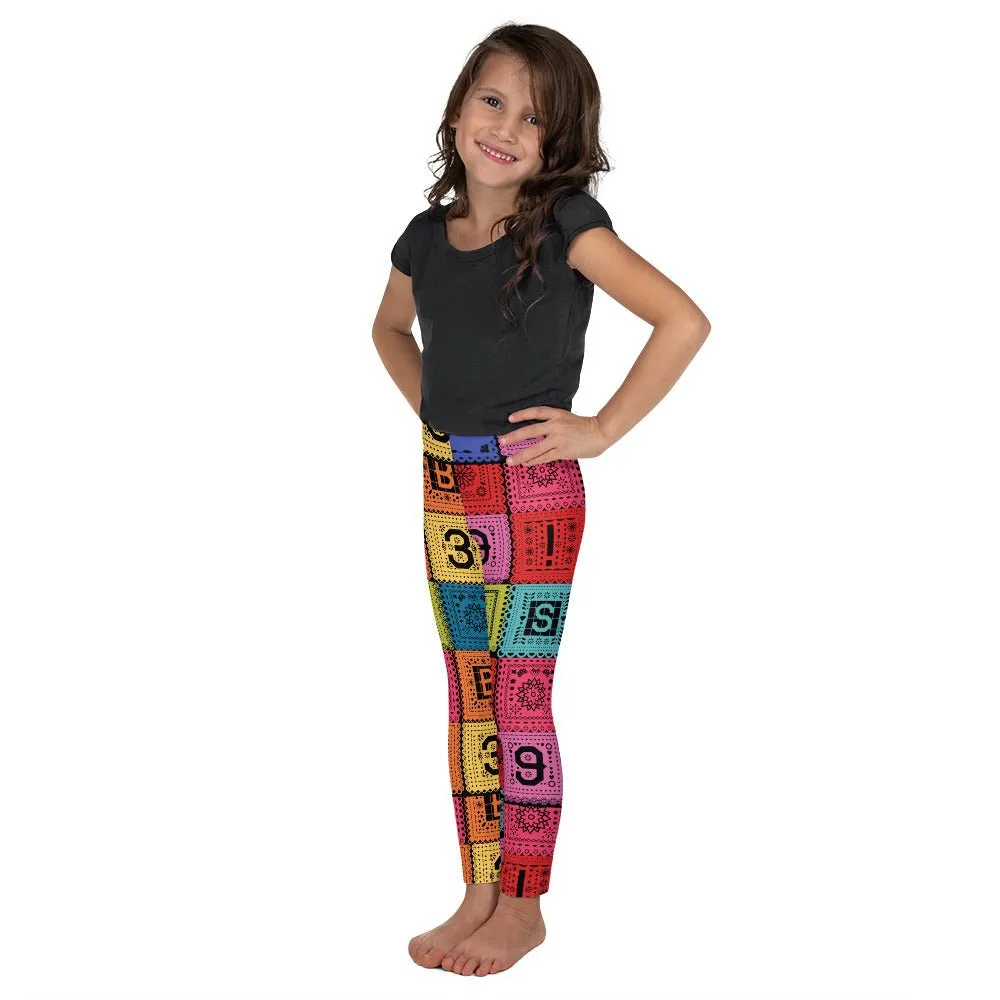 Poco Loco Papel Picado Kid's Leggings- Costume, Bounding, Cosplay