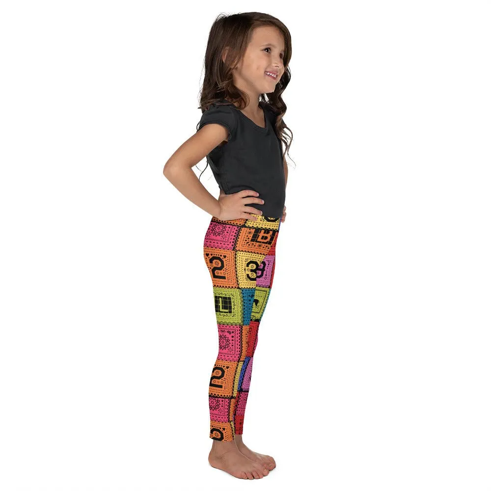 Poco Loco Papel Picado Kid's Leggings- Costume, Bounding, Cosplay