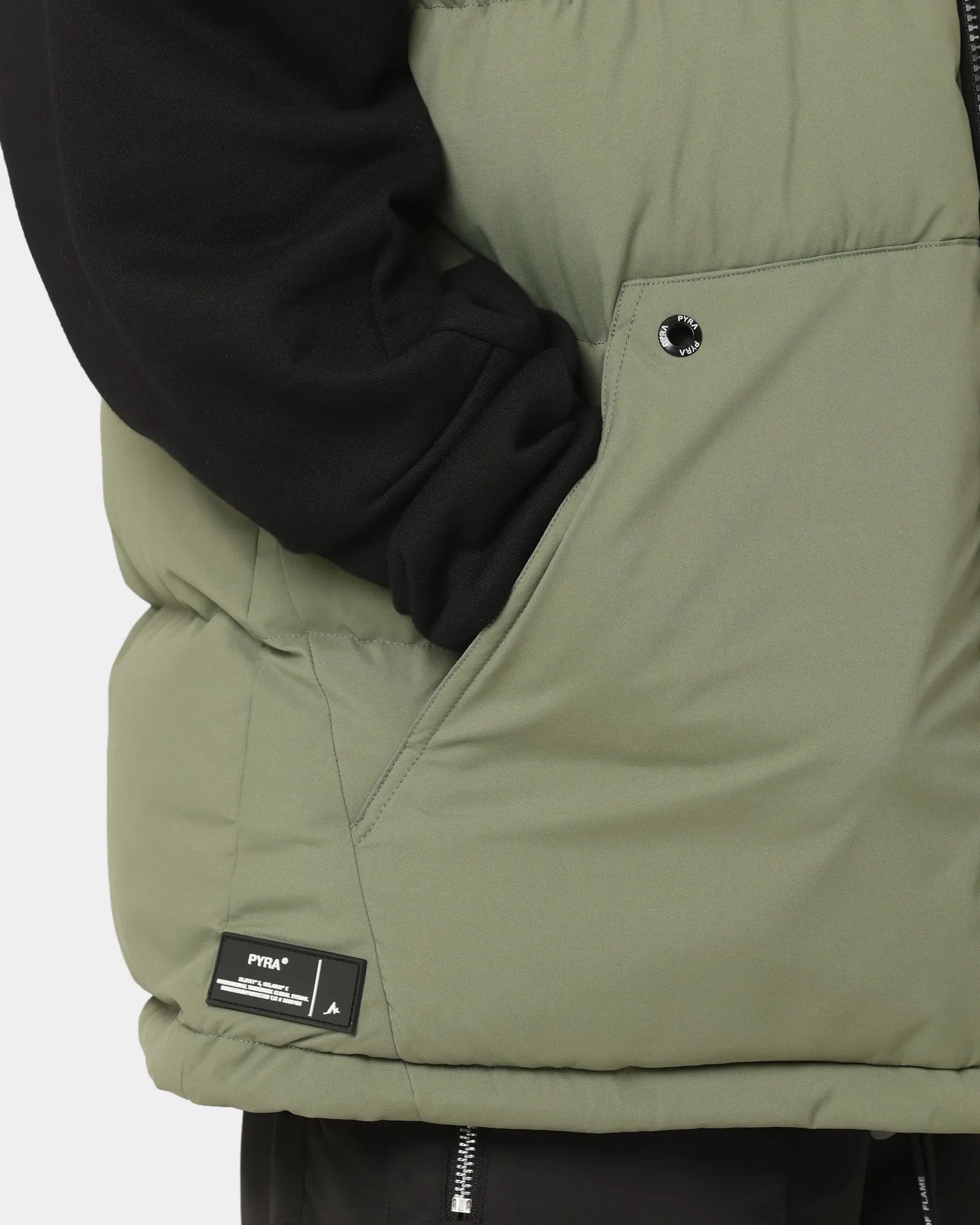 PYRA Sleeveless Puffa Vest Olive Green