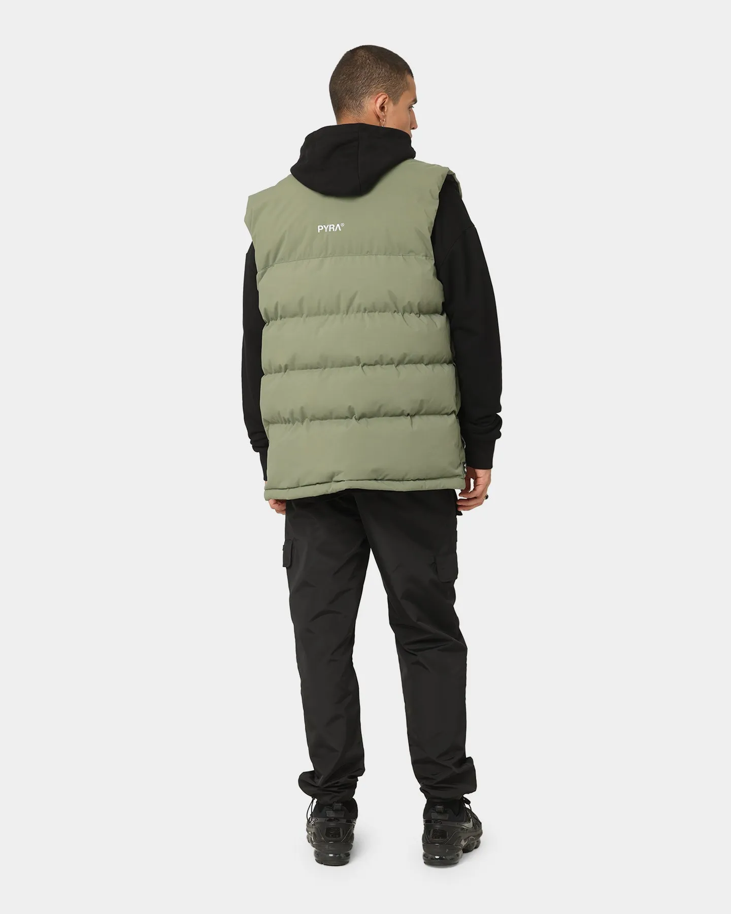 PYRA Sleeveless Puffa Vest Olive Green