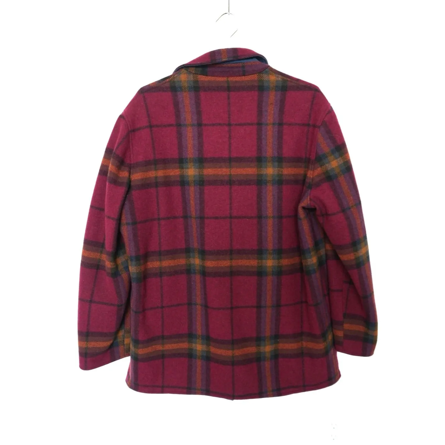 "Retail" Vintage Pendleton Reversible Maroon Plaid Wool Full Zip Coat Men's