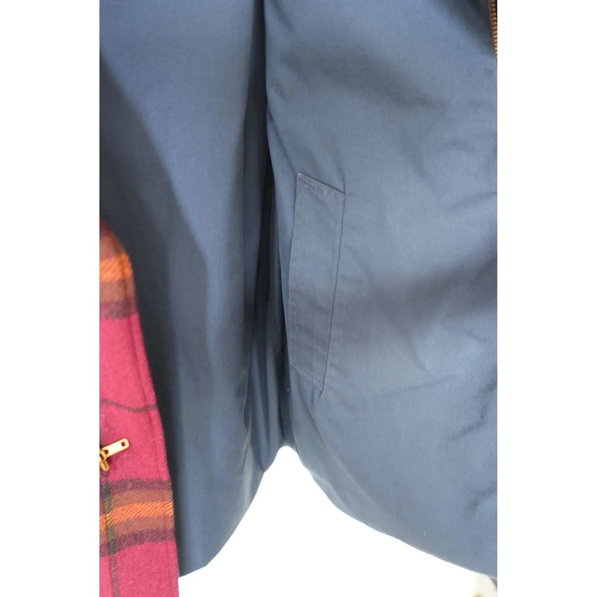"Retail" Vintage Pendleton Reversible Maroon Plaid Wool Full Zip Coat Men's