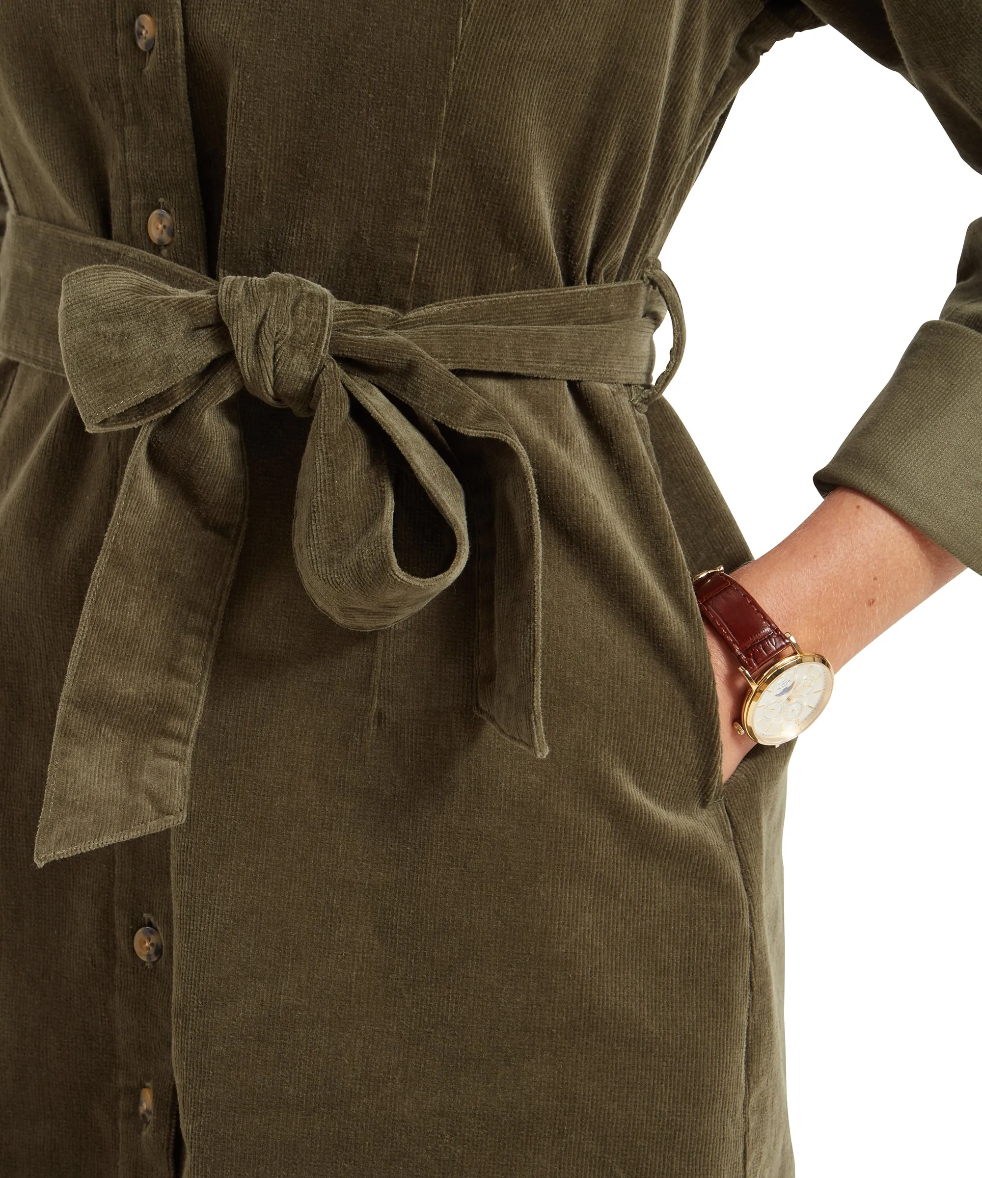 Sage Cord Dress - Dark Sage