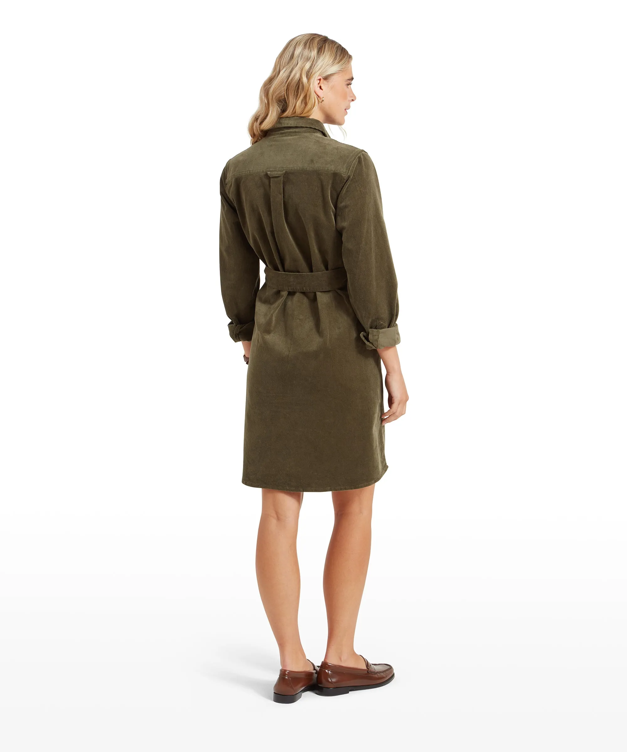 Sage Cord Dress - Dark Sage