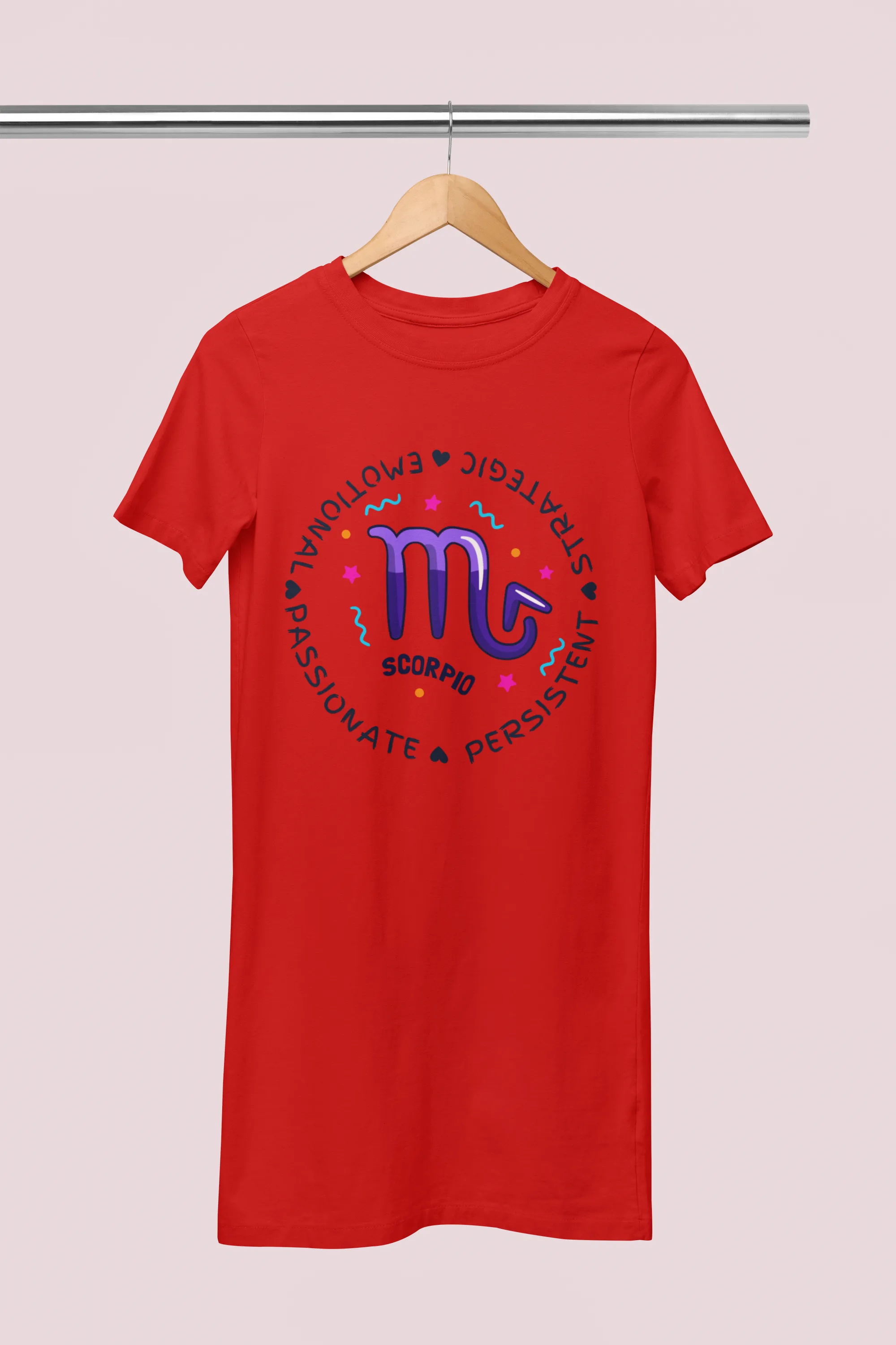 Scorpio Zodiac Cotton Night T-Shirt Dress For Women