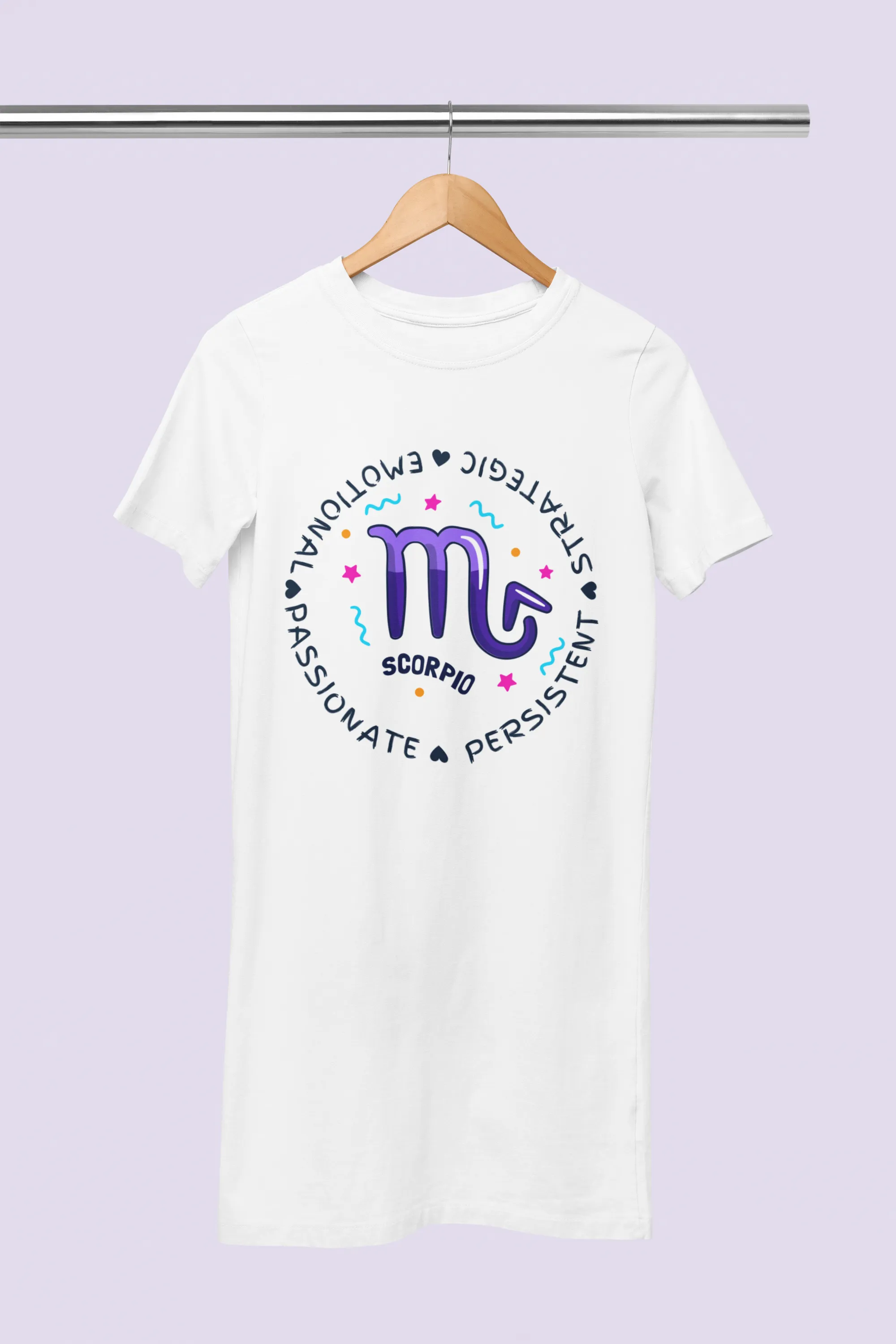Scorpio Zodiac Cotton Night T-Shirt Dress For Women
