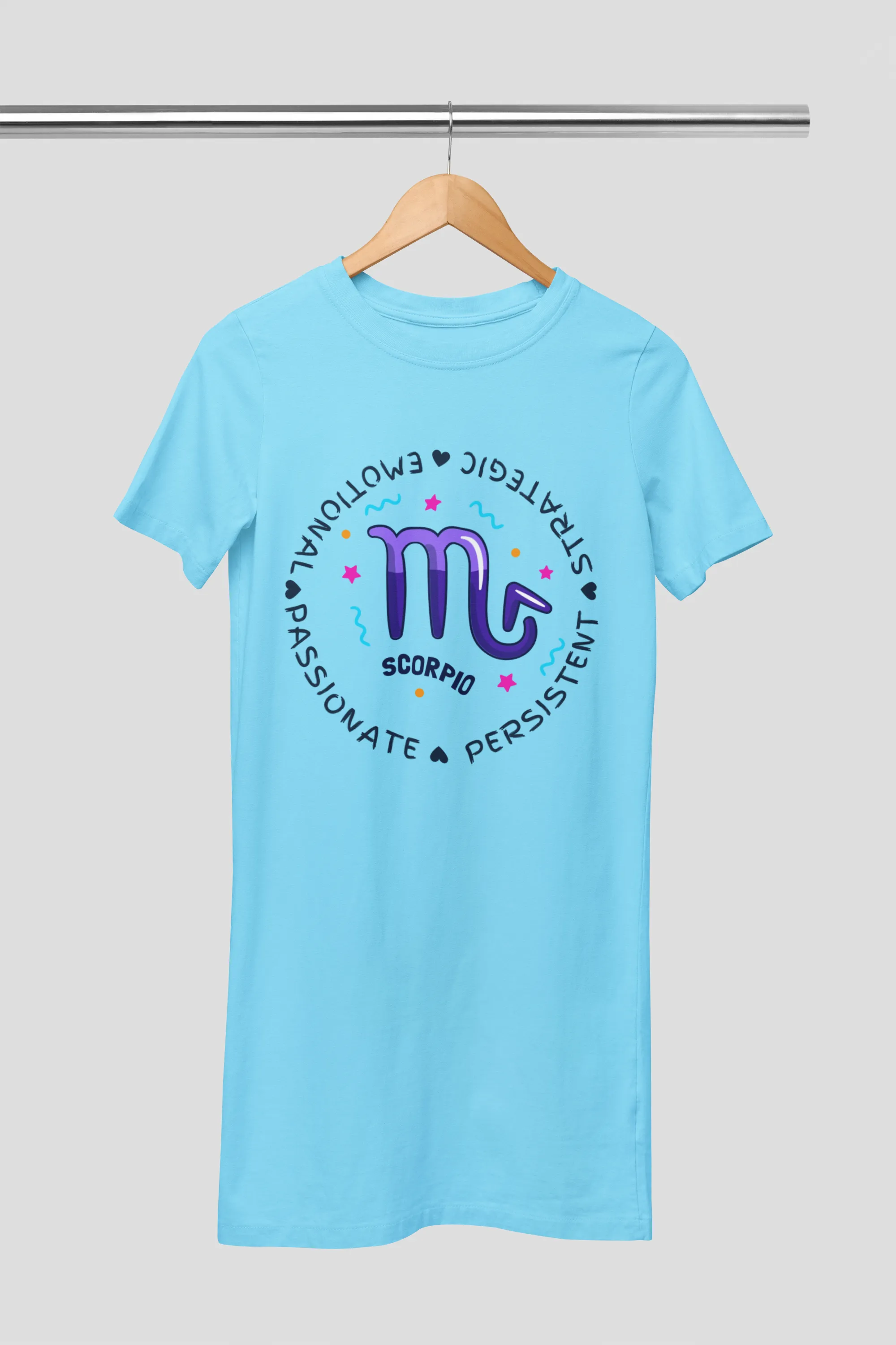 Scorpio Zodiac Cotton Night T-Shirt Dress For Women