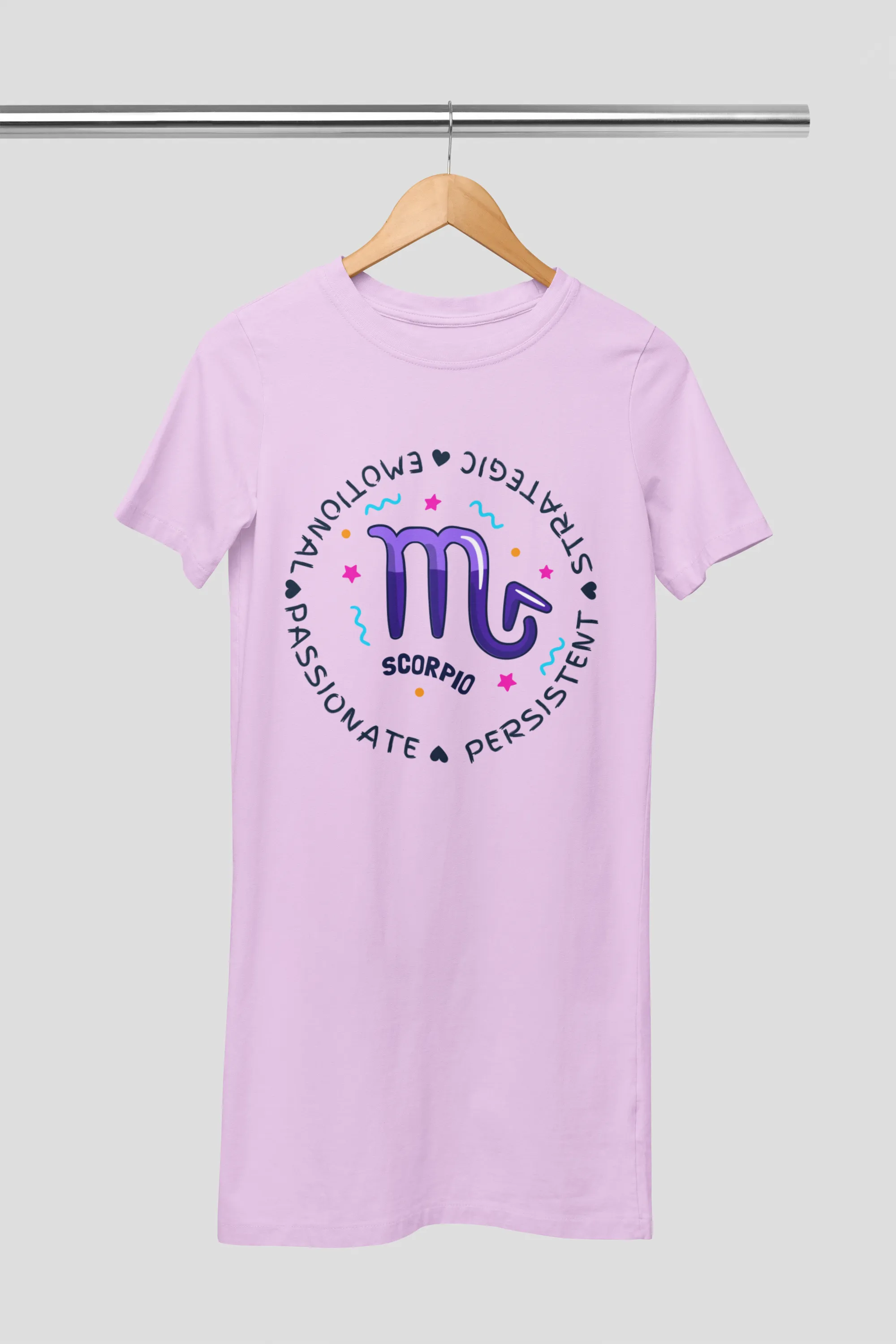 Scorpio Zodiac Cotton Night T-Shirt Dress For Women