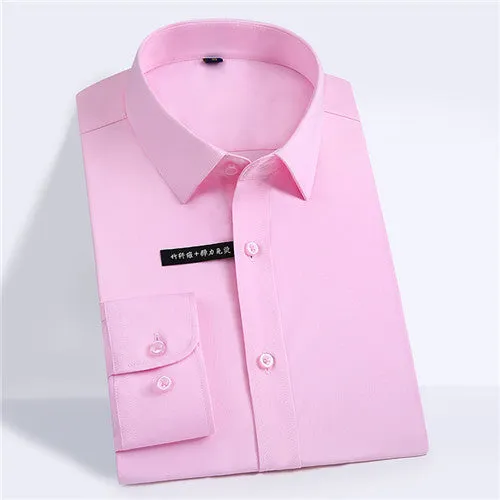 Solid Bamboo Fiber Long Sleeve Shirt #ZL0XX
