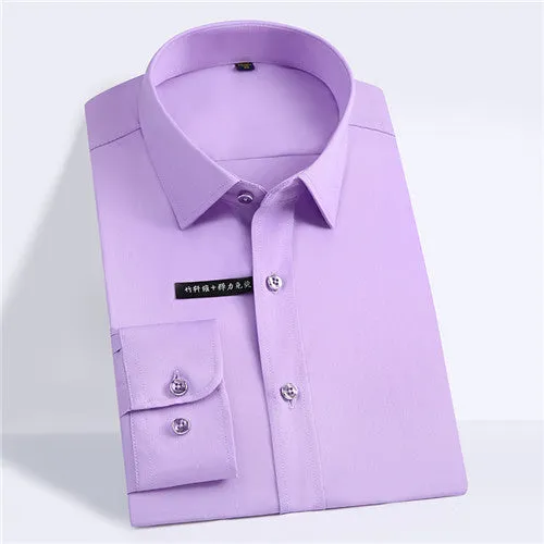 Solid Bamboo Fiber Long Sleeve Shirt #ZL0XX