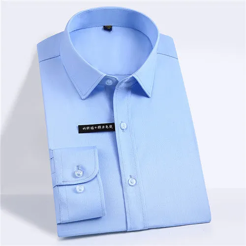 Solid Bamboo Fiber Long Sleeve Shirt #ZL0XX