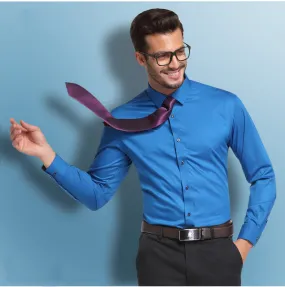 Solid Bamboo Fiber Long Sleeve Shirt #ZL0XX