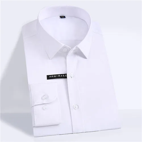 Solid Bamboo Fiber Long Sleeve Shirt #ZL0XX