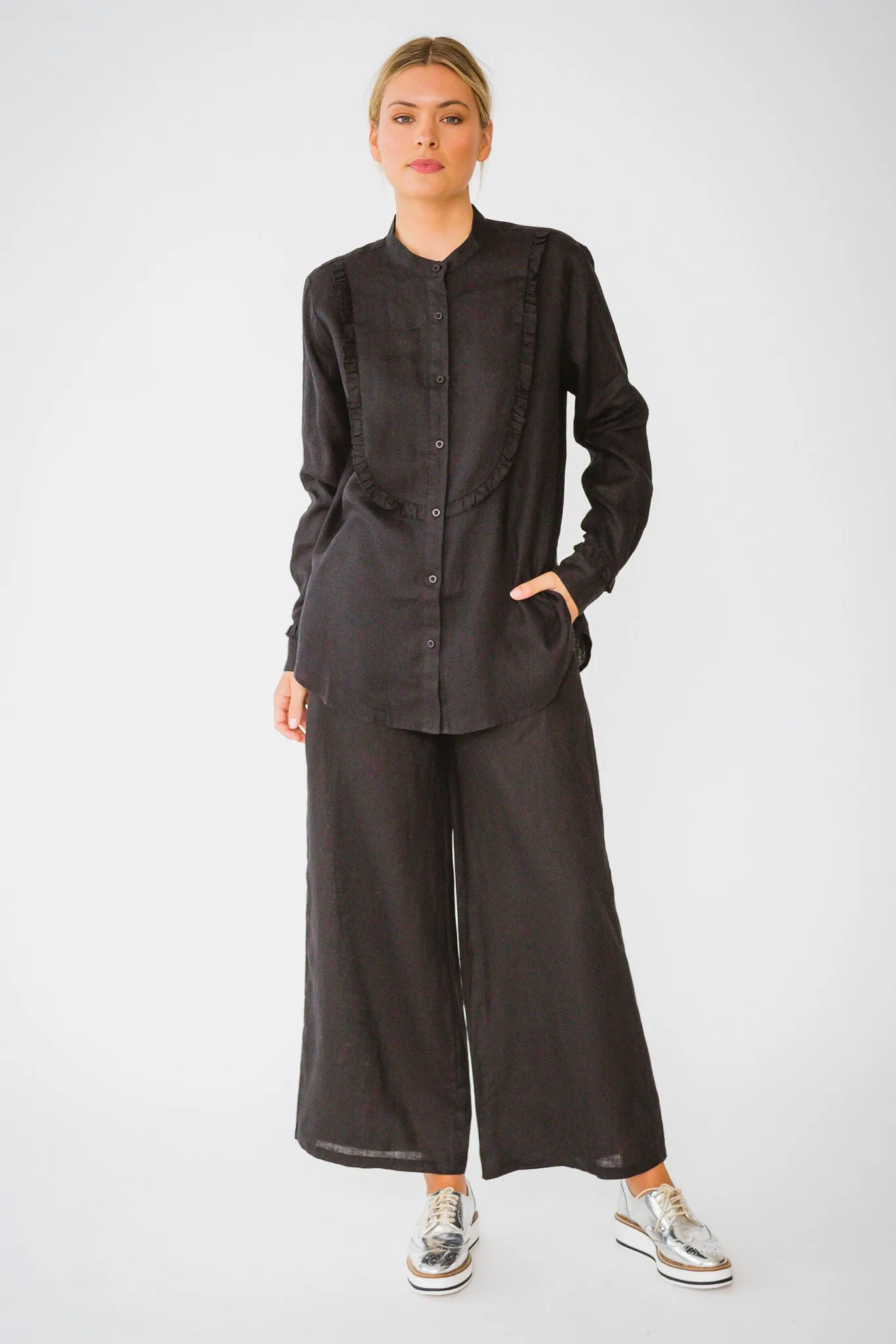 Tuxedo Shirt in Black