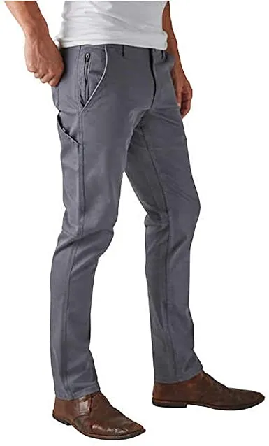 Weatherproof Vintage Men's Flex Utility Stretch Twill Straight Fit Pant Grey