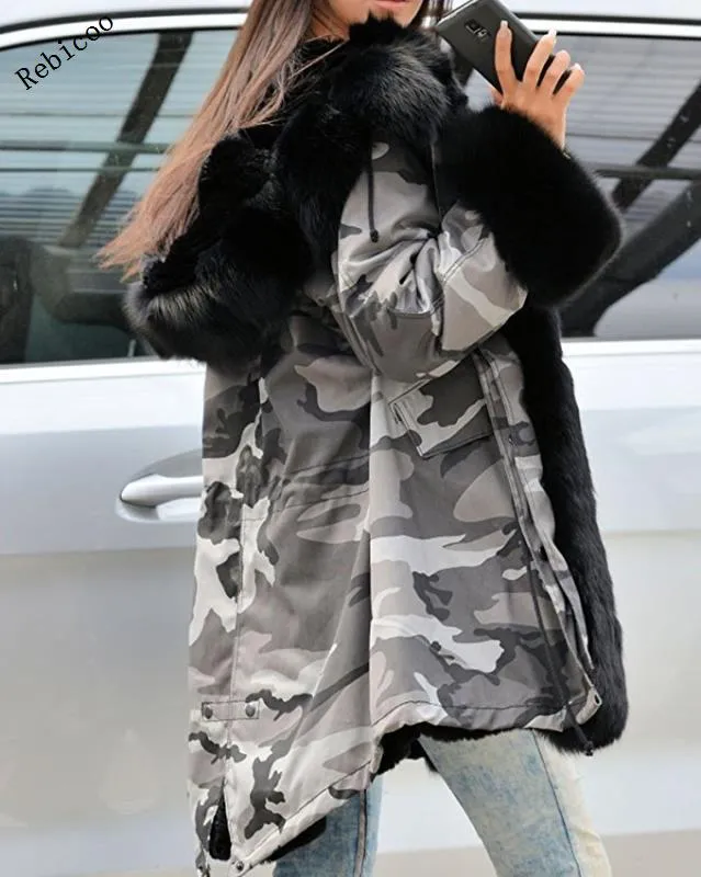 Women's Long Sleeves Faux Coat Winter Jacket